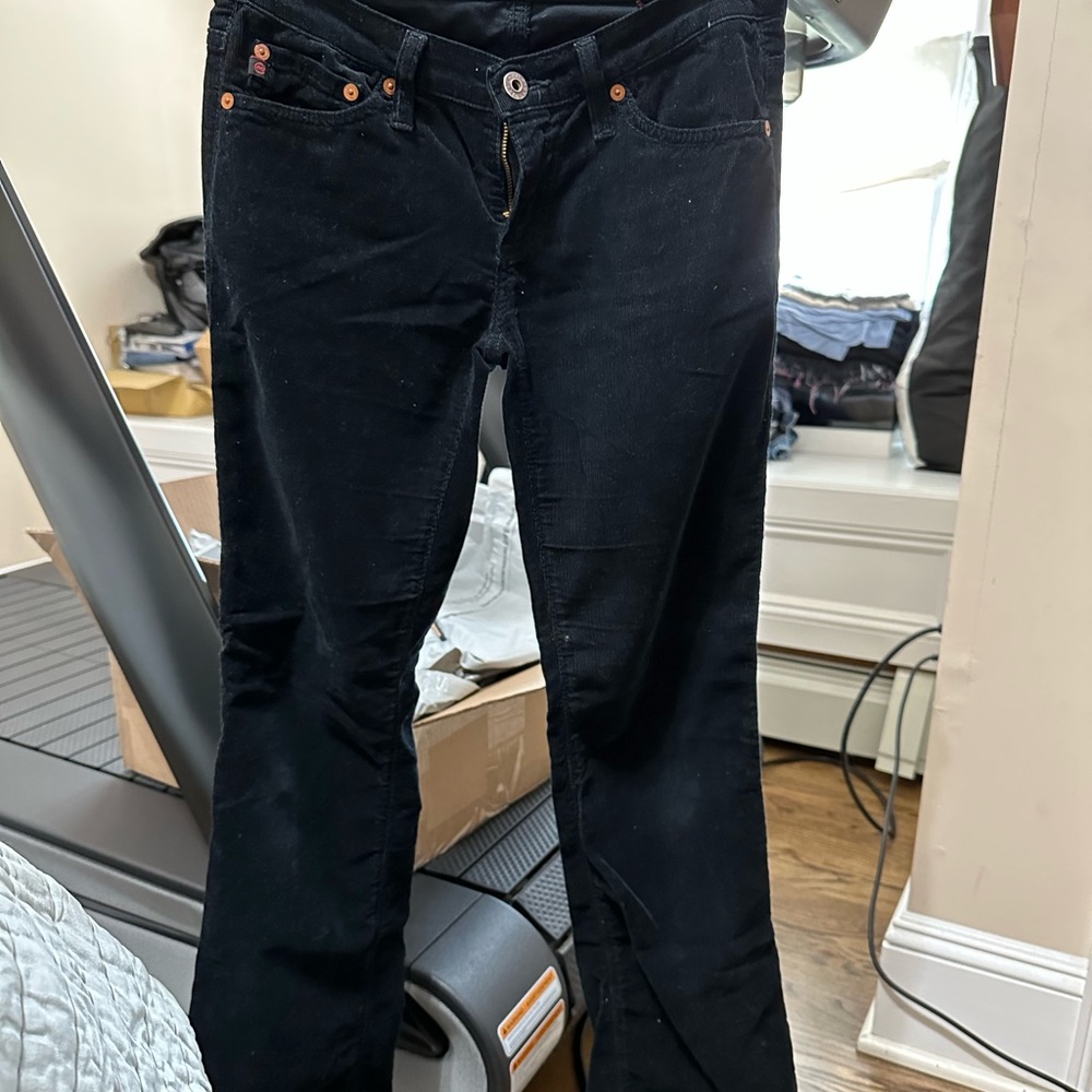 AG black corduroy “the Angel” jeans